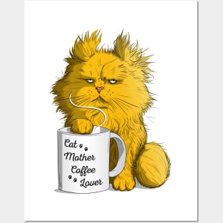 Cat mother Coffee lover Posters and Art